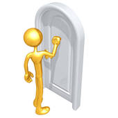 Knocking On A Door   Royalty Free Clip Art