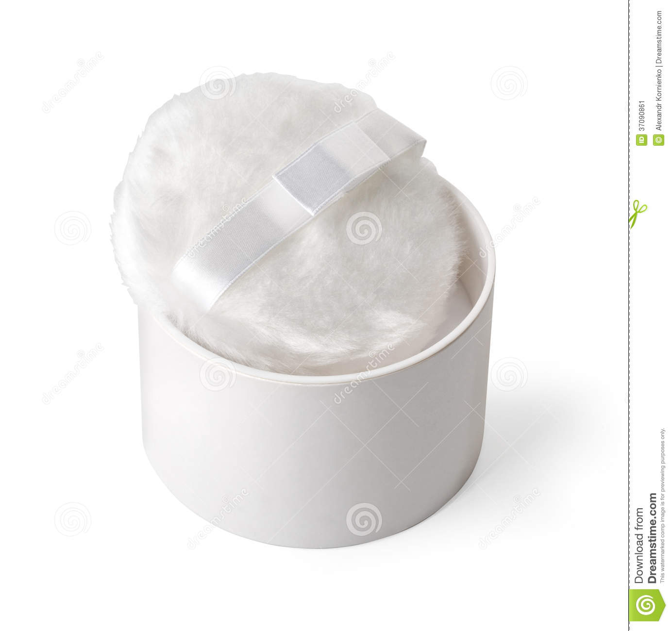 Powder Puff Isolated On White With Clipping Path