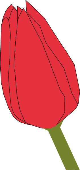 Red Tulip Bud Clip Art At Clker Com   Vector Clip Art Online Royalty