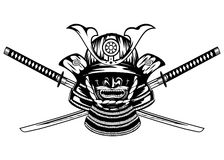 Samurai Helmet And Swords Royalty Free Stock Photography
