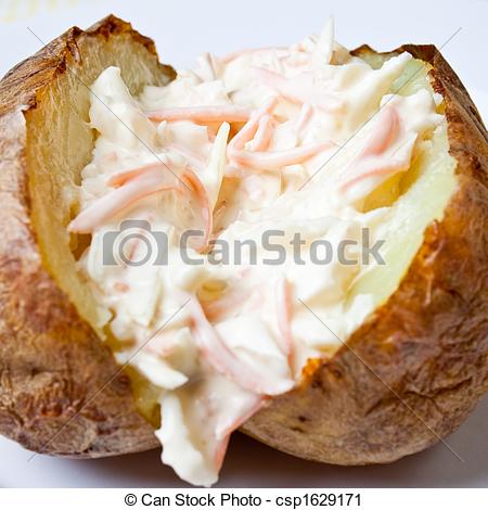 Stock Photography Of Hot And Crispy Baked Potato Stuffed With Coleslaw