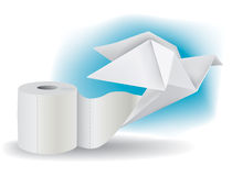 Toilet Paper With Origami Pigeon Royalty Free Stock Photo
