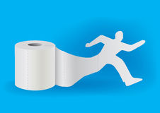 Toilet Paper With Running Man Royalty Free Stock Photography