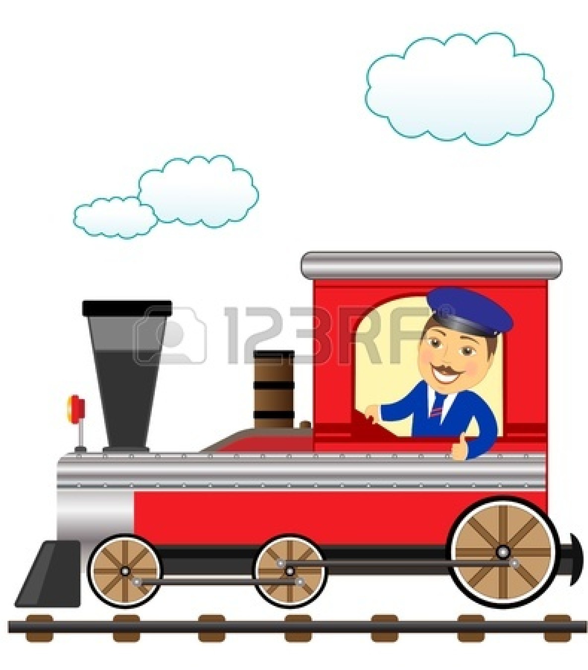  Train Clipart Black And White 13913446 Cheerful Cartoon Train    