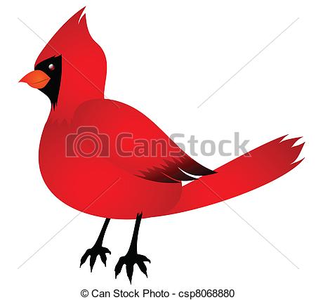 Vector Clipart Of Cardinal   A Cute Red Cardinal Bird Csp8068880    