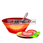 Bowl Of Salad With An Animated Fork