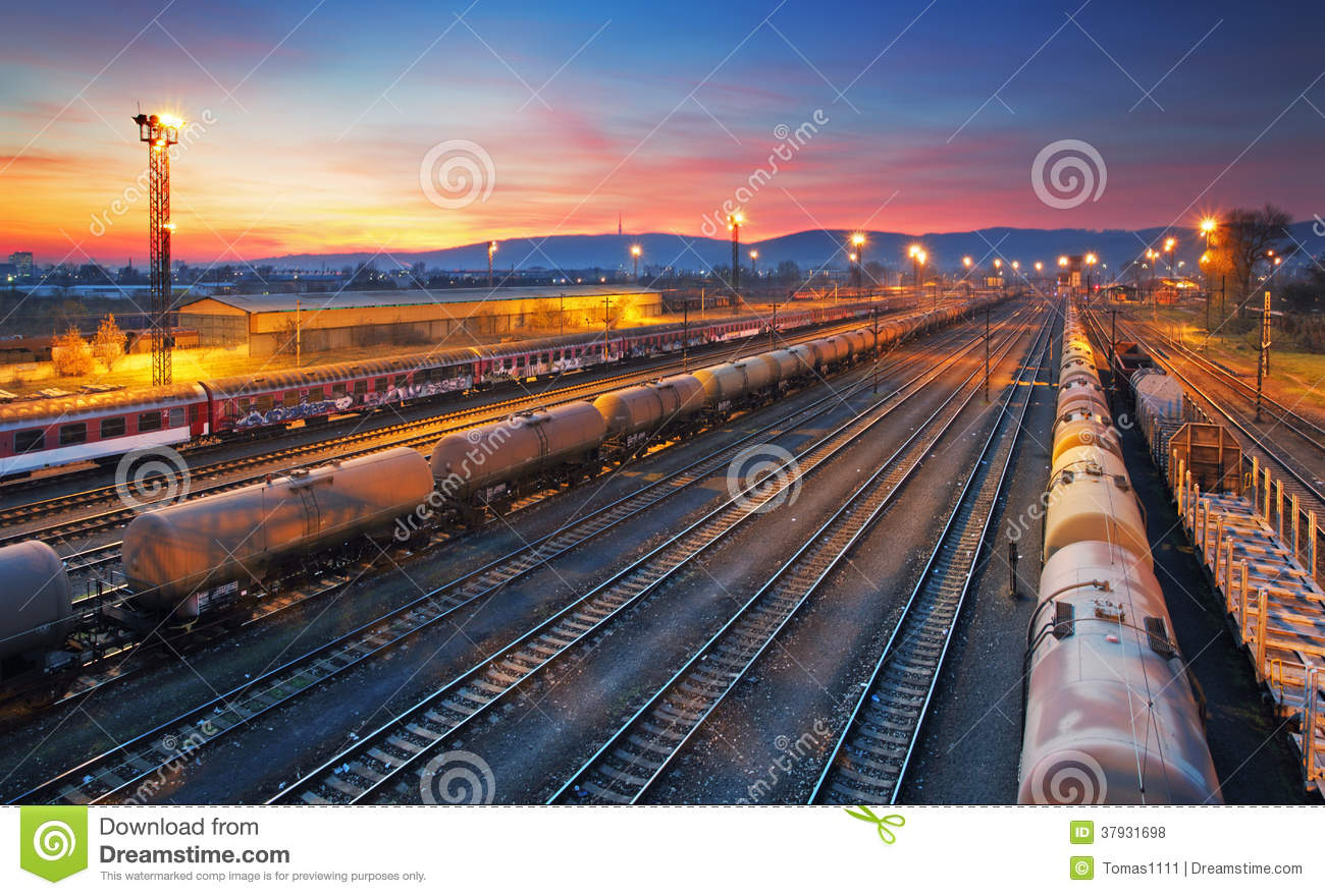 Cargo Freight Train Railroad Station Royalty Free Stock Photos   Image    