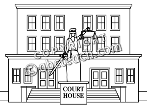 Clip Art  Buildings  Court House B W   Preview 1