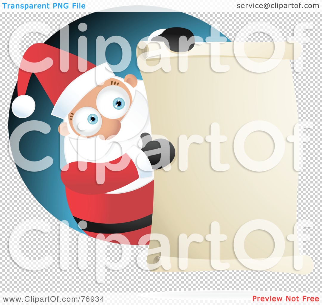 Clipart Illustration Of St Nick Presenting A Scrolled Naughty Or Nice