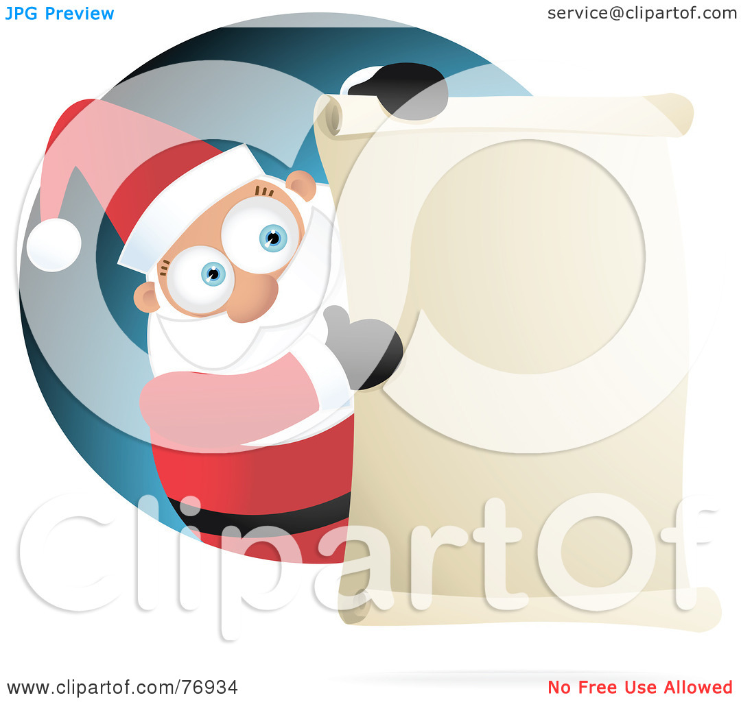 Clipart Illustration Of St Nick Presenting A Scrolled Naughty Or Nice