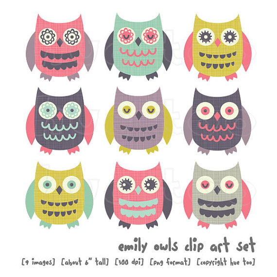 Clipart Owls Girls Cute Woodland Forest Birds For Invitations Baby