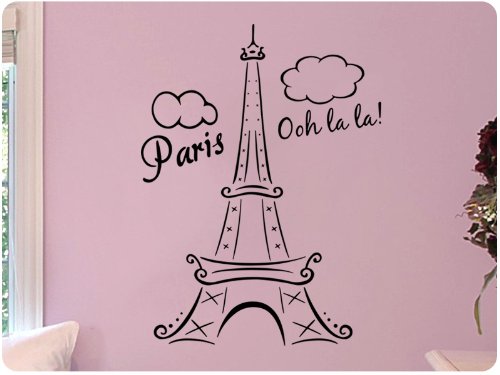 Decal For The Wall   Paris Eiffel Tower Ooh La La Wall Decal Decor F