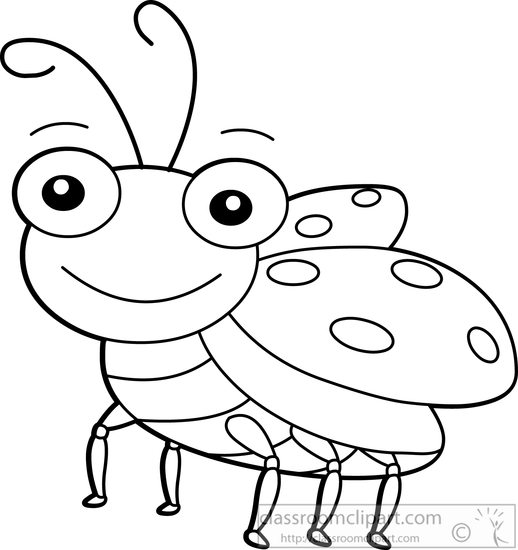 Download Lady Bug Insect Black White Outline Clipart 5779