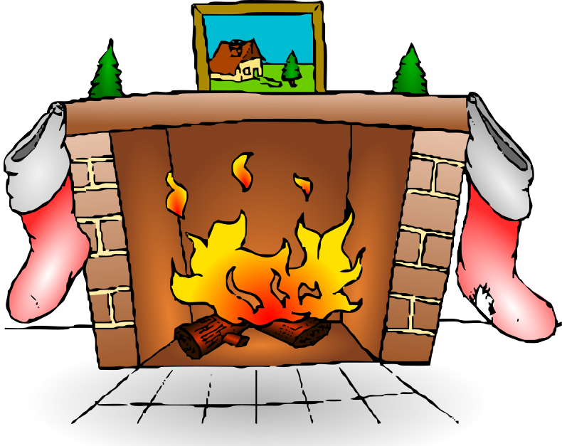     Fireplace Christmas Card With Fireplace Christmas Fireplace Clipart