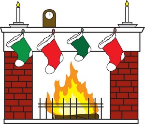 Free Christmas Fireplace Stockings Clip Art
