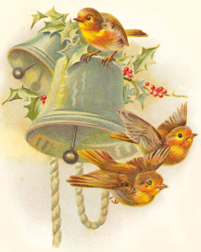 Free Vintage Birds On Bell Christmas Clipart   Clipartplace