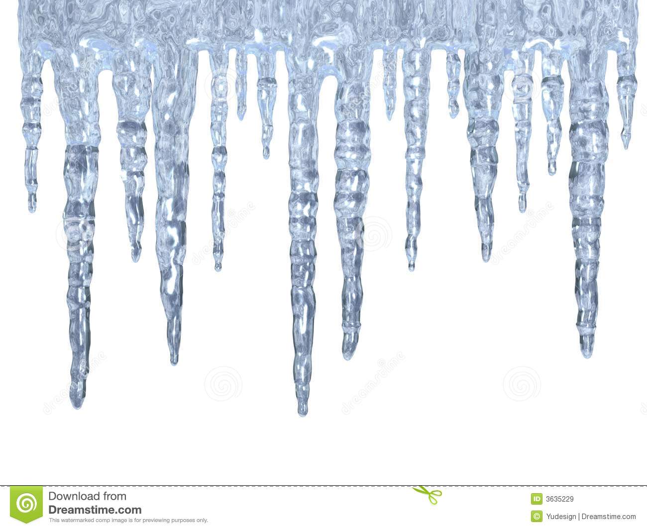 Icicles Over White Background  3d Rendered Illustration