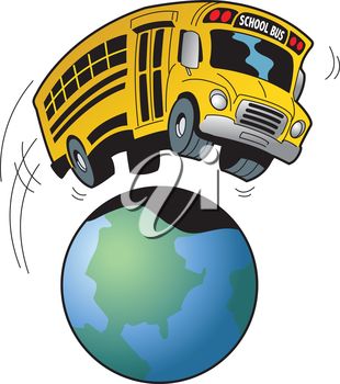 Iclipart   Cartoon Clip Art Illustration Of A School Bus Going On A