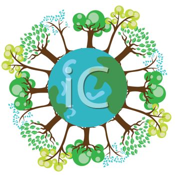 Iclipart   Royalty Free Clipart Image Of A Globe And Trees  Clipart    