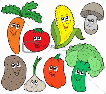 Image Description  Cartoon Vegetable Collection 1   Vector    