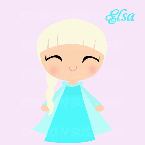 Instant Download Princess Elsa Frozen Cute Kawaii Princess Digital
