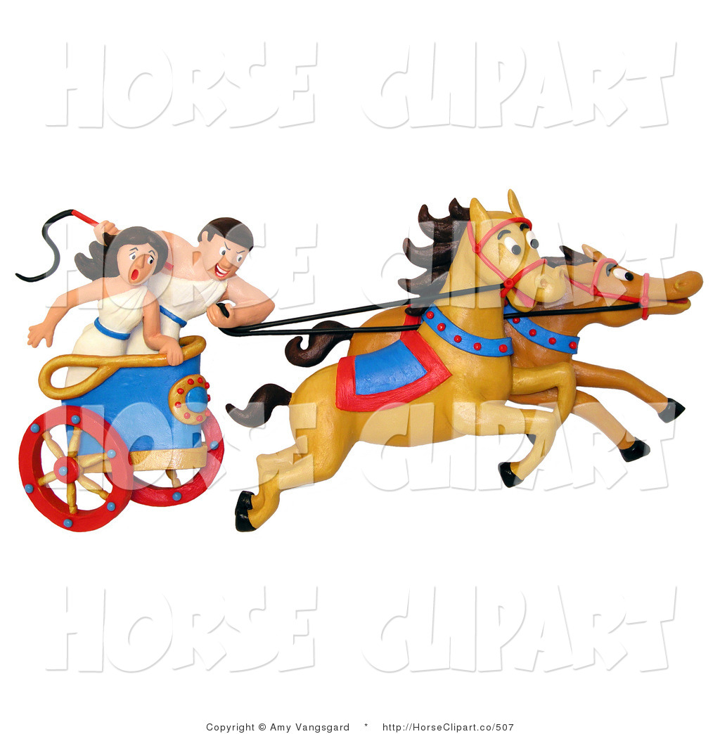 Larger Preview  Clip Art Of A 3d Roman Pair Racing A Chariot By Amy    