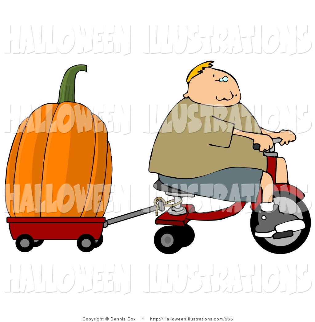 Larger Preview  Halloween Clip Art Of A Boy Pulling An Oversized