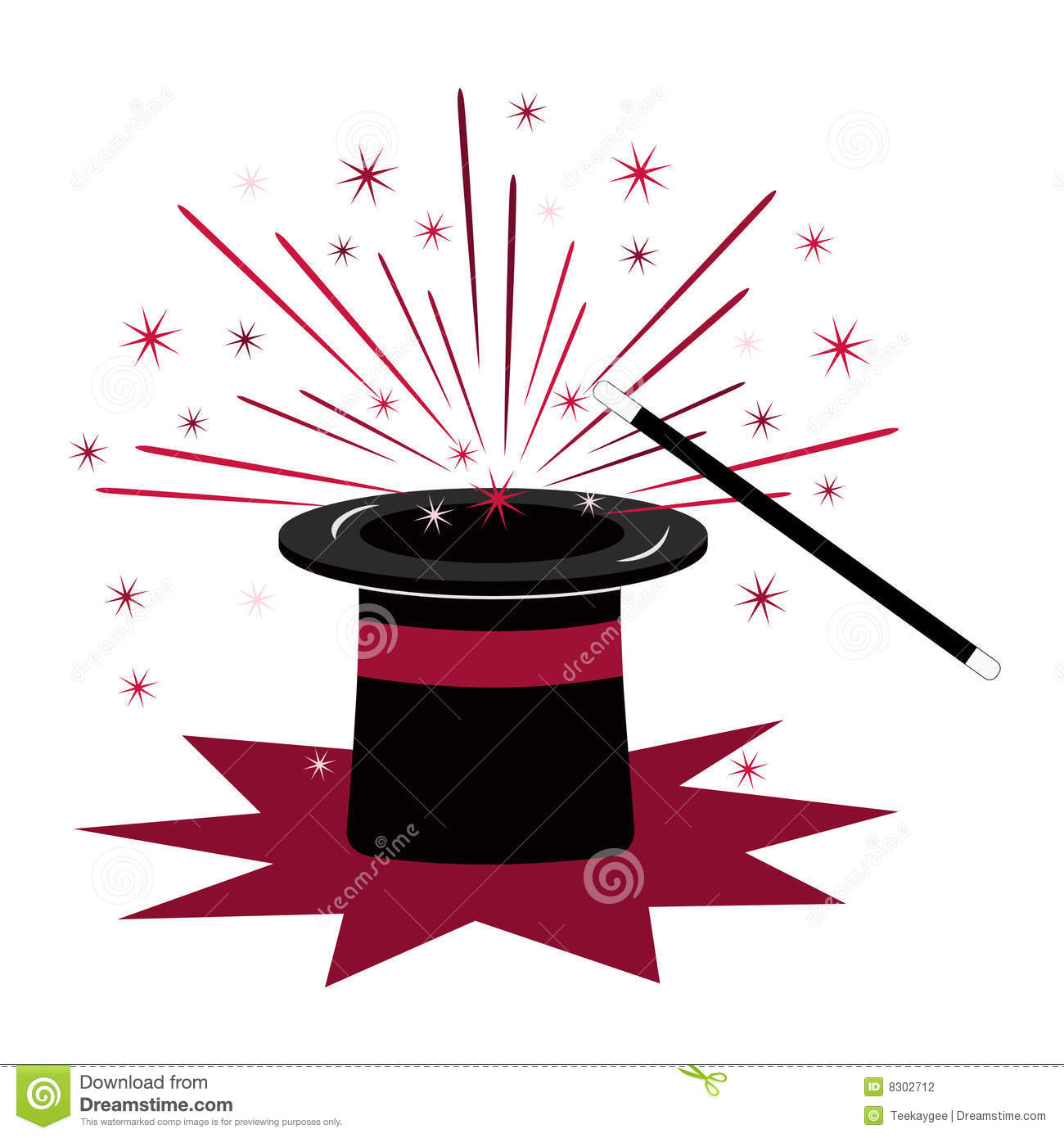Magic Hat And Wand Stock Photography   Image  8302712