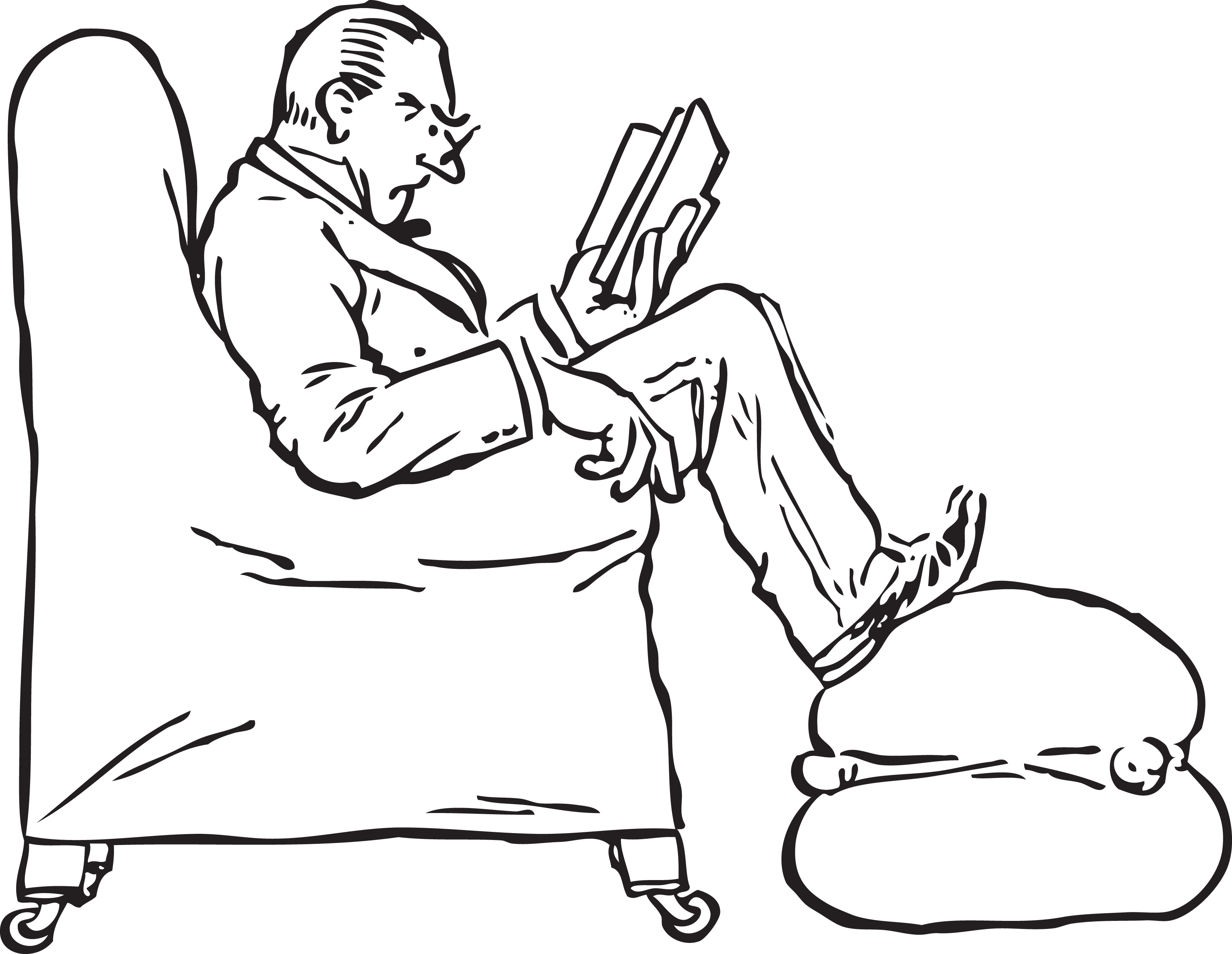 Man Reading Books Clip Art