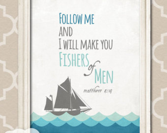 Nursery Wall Art Scriptu Re Quote Bible Verse Fishers Of Men    