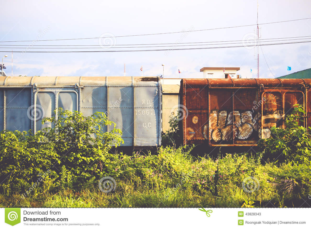 Old Cargo Train Bangkok  Thailand Stock Photo   Image  43828343