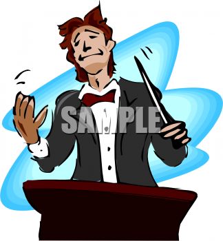 Orchestra Conductor Smiling   Royalty Free Clip Art Picture