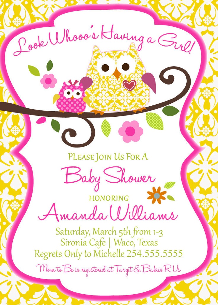 Owl Baby Shower Invitation Digital File Only   18 00 Via Etsy