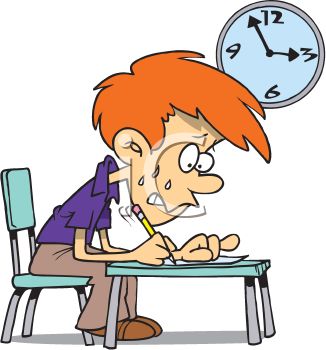 Royalty Free Clipart Image  Schoolboy Sweating Over Taking A Test