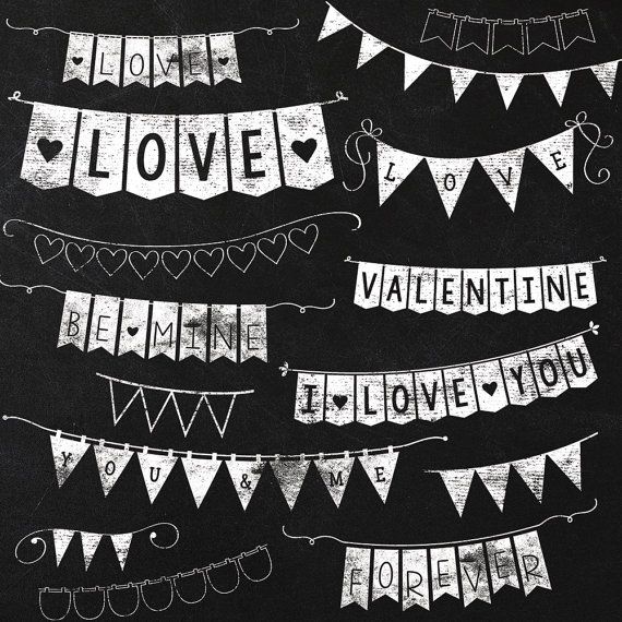 Valentine S Day Wedding Chalkboard Banner By Jubileedigitaldesign  6