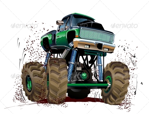 Vector Cartoon Monster Truck Available Res Jpg Transparent Png Eps
