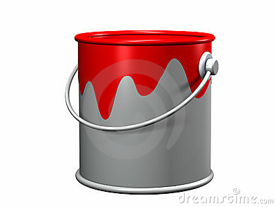 3d Model Of A Simple Paint Bucket Royalty Free Stock Photography