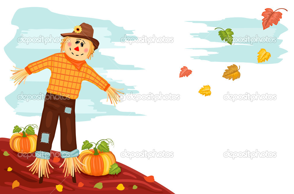 Autumn   Pumpkin And Scarecrow   Stock Vector   Eireann  3741186