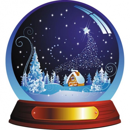 Beautiful Christmas Snow Globe With Winter Scene Vector Free Vector    