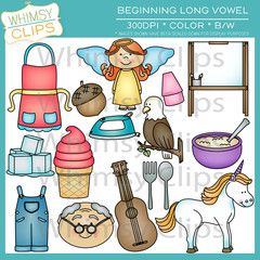 Beginning Long Vowel Sound Clip Art   Education   Fun    Pinterest