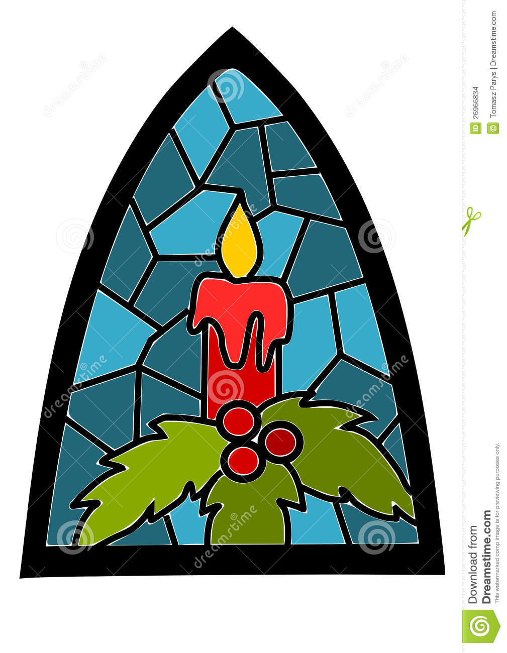 Candle On Blue Stained Glass Window Stock Images   Image  26966834
