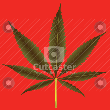 Cannabis Leaf Against Orange Background Stock Vector Clipart Cannabis    