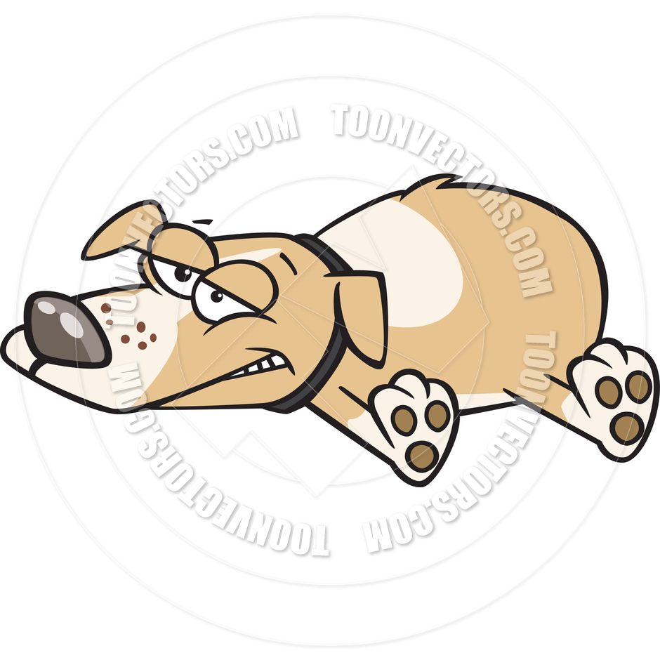 Cartoon Lazy Dog Lying Down By Ron Leishman   Toon Vectors Eps  82790