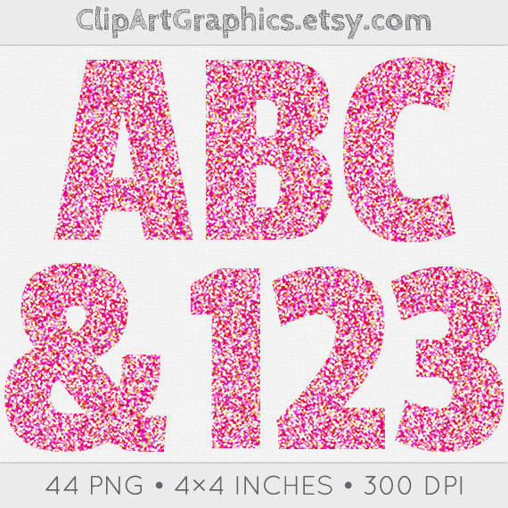 Clip Art Pink Sparkle Text Sparkly Letter Clipart Pastel Glitter Clip    