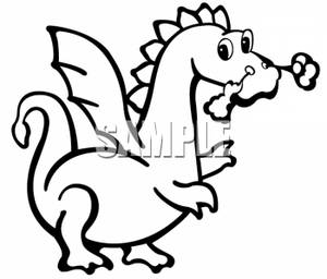 Clipart Picture Of A Cartoonish Dragon