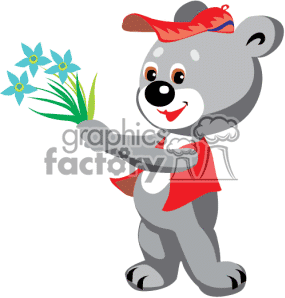 Dancing Bear With Rose Stickers Bumper Sticker Giant Picture