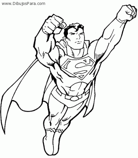 Dibujo De Superman Volando Para Colorear   Dibujos De Superman Para