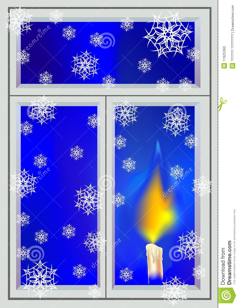 Drawing On The Theme Of Christmas  Burning Candle In The Window