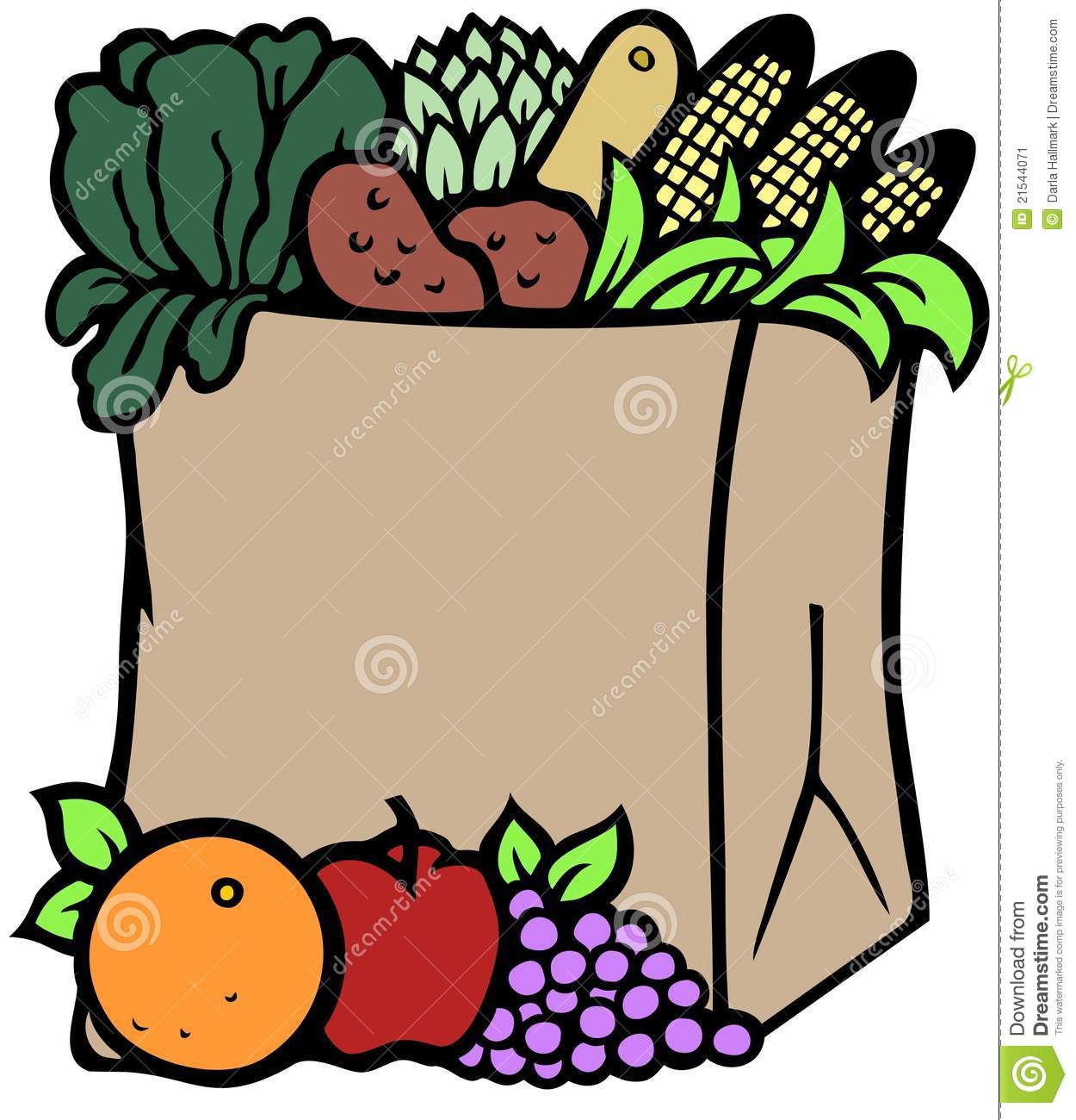 Fruits And Vegetables In A Recyclable Brown Paper Bag 
