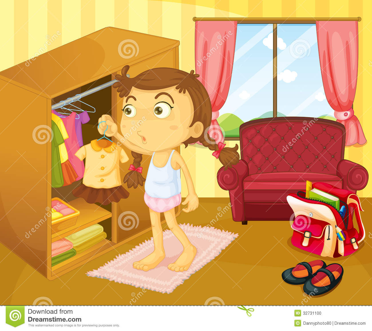 Girl Changing Clothes Stock Photo   Image  32731100